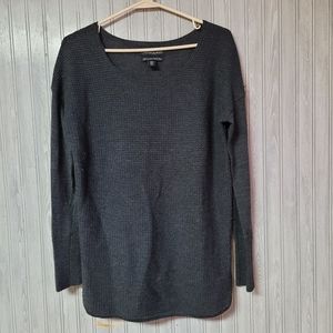 Cynthia Rowley Womens Grey Extrafine Merino Wool Sweater